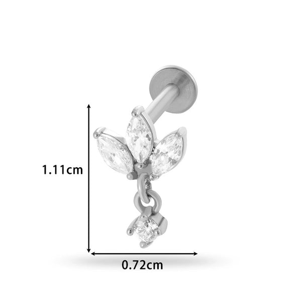 Piercing Jewelry Stainless Steel Flower Butterfly Electroplated For Women