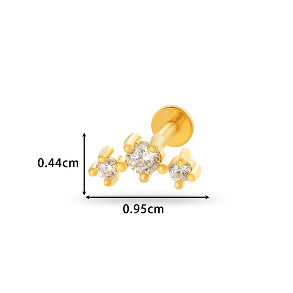 Piercing Jewelry Stainless Steel Flower Butterfly Electroplated For Women
