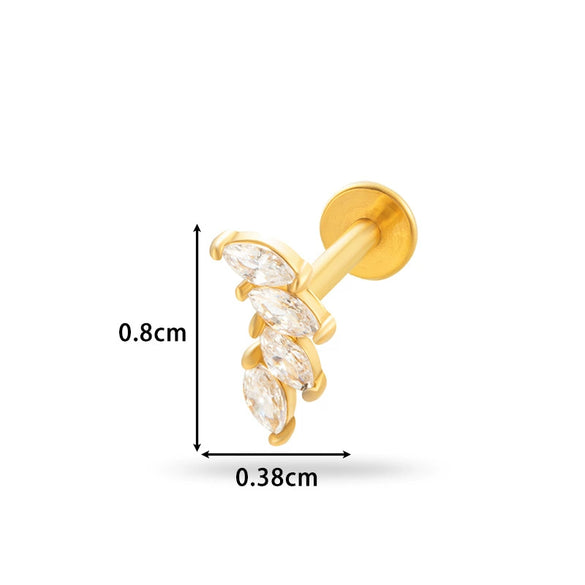 Piercing Jewelry Stainless Steel Flower Butterfly Electroplated For Women