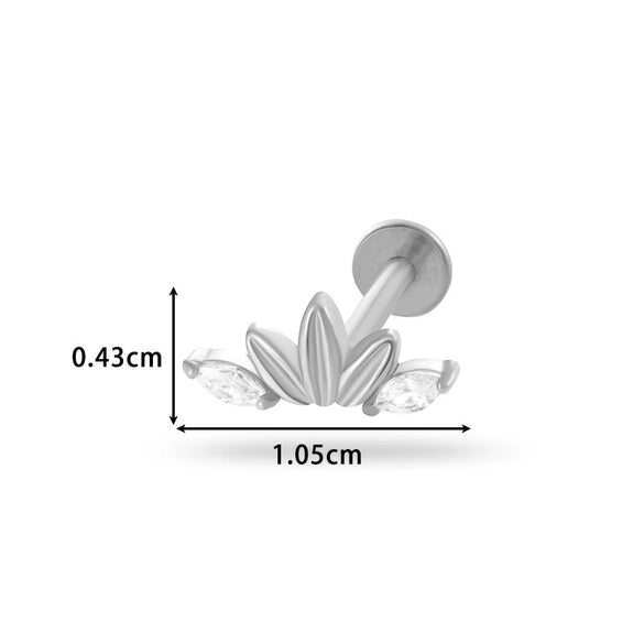 Piercing Jewelry Stainless Steel Flower Butterfly Electroplated For Women