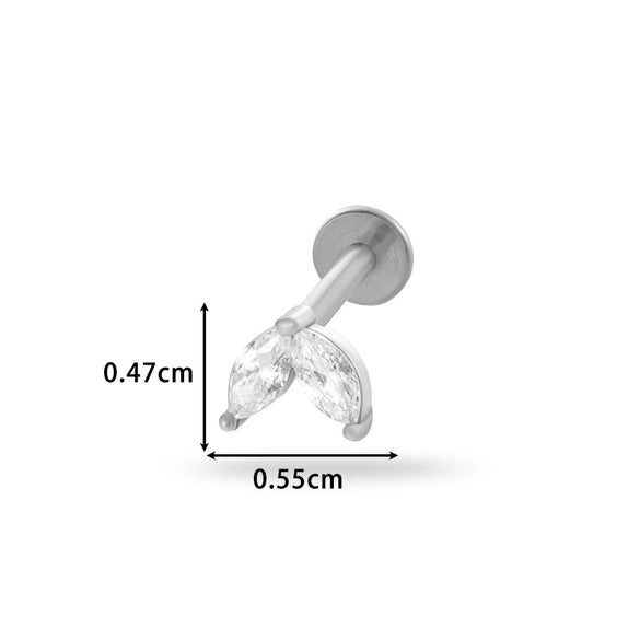 Piercing Jewelry Stainless Steel Flower Butterfly Electroplated For Women
