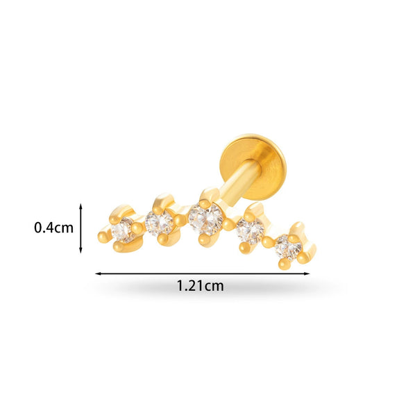 Piercing Jewelry Stainless Steel Flower Butterfly Electroplated For Women