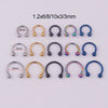 Piercing Jewelry Stainless Steel Geometric Cshaped Horseshoe Ring Vacuum Plating Unisex