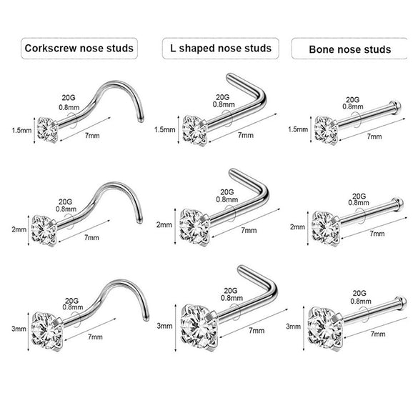 Piercing Jewelry Stainless Steel Geometric Nose Stud Nose Ring Earrings Electroplated
