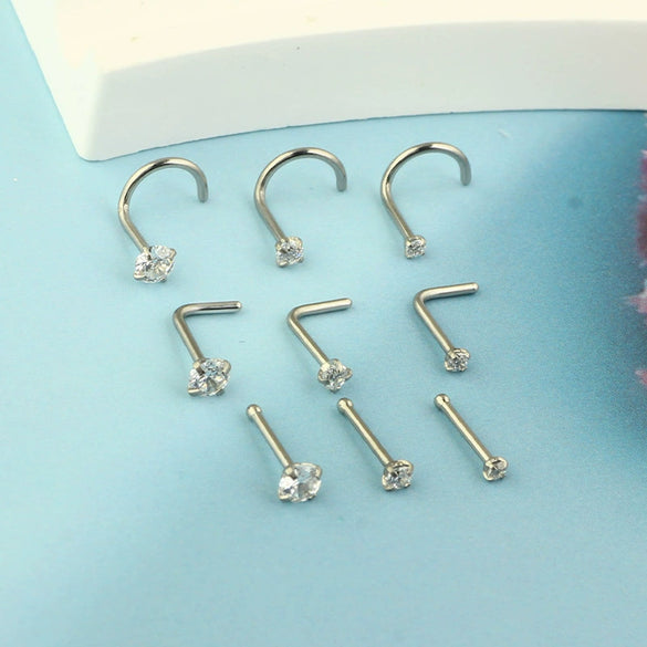 Piercing Jewelry Stainless Steel Geometric Nose Stud Nose Ring Earrings Electroplated