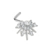 Piercing Jewelry Stainless Steel Heart Pendant Nose Ring With Diamond Design