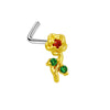 Piercing Jewelry Stainless Steel Heart Pendant Nose Ring With Diamond Design