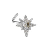 Piercing Jewelry Stainless Steel Heart Pendant Nose Ring With Diamond Design