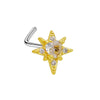 Piercing Jewelry Stainless Steel Heart Pendant Nose Ring With Diamond Design