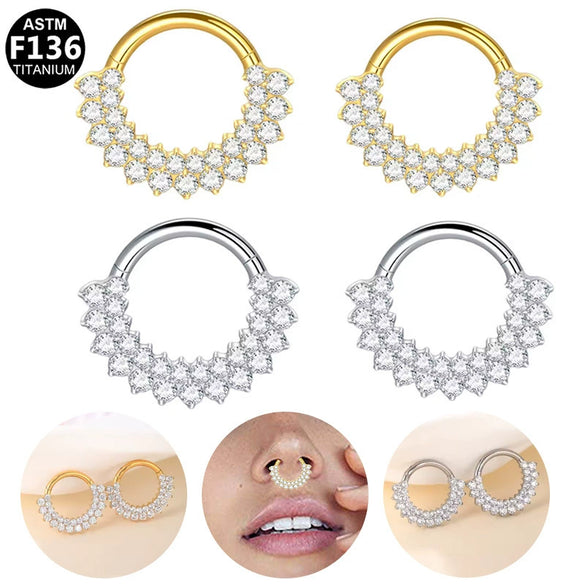 Piercing Jewelry Stainless Steel Heart Shape Diamond Nose Ring And Nose Nail