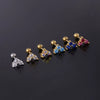 Piercing Jewelry Stainless Steel Heart Shaped Twist Ball Earrings With Electroplating
