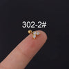 Piercing Jewelry Stainless Steel Heart Shaped Twist Ball Earrings With Electroplating