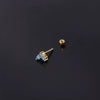 Piercing Jewelry Stainless Steel Heart Shaped Twist Ball Earrings With Electroplating