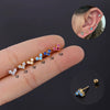 Piercing Jewelry Stainless Steel Heart Shaped Twist Ball Earrings With Electroplating