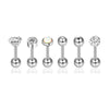 Piercing Jewelry Stainless Steel Lip Nails Zircon Earrings Ear Bone Nails With Crown Pattern Handmade