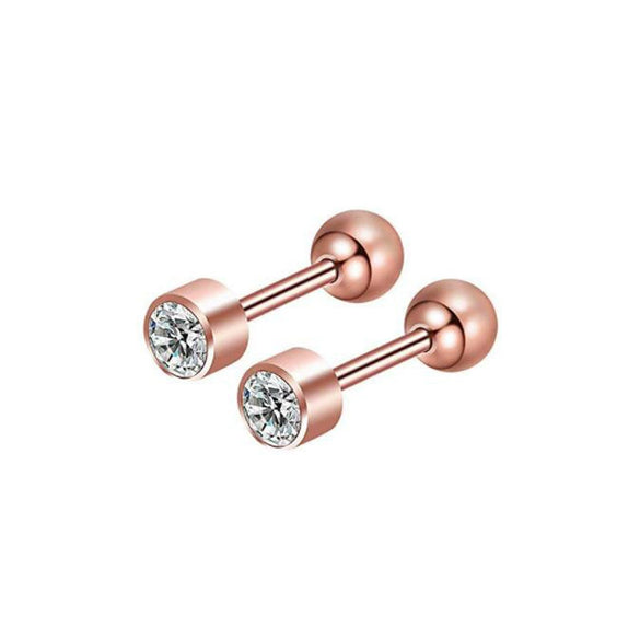 Piercing Jewelry Stainless Steel Lip Nails Zircon Earrings Ear Bone Nails With Crown Pattern Handmade