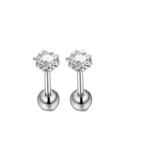 Piercing Jewelry Stainless Steel Lip Nails Zircon Earrings Ear Bone Nails With Crown Pattern Handmade