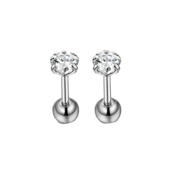 Piercing Jewelry Stainless Steel Lip Nails Zircon Earrings Ear Bone Nails With Crown Pattern Handmade