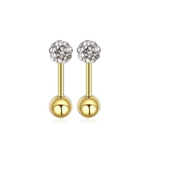 Piercing Jewelry Stainless Steel Lip Nails Zircon Earrings Ear Bone Nails With Crown Pattern Handmade