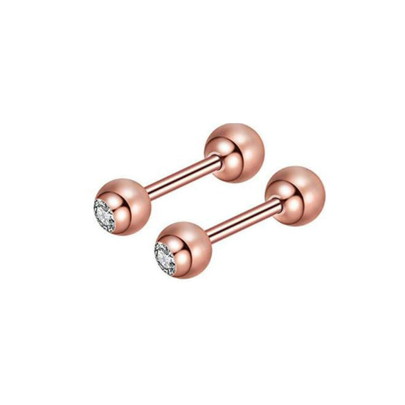 Piercing Jewelry Stainless Steel Lip Nails Zircon Earrings Ear Bone Nails With Crown Pattern Handmade