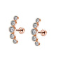Piercing Jewelry Stainless Steel Lip Nails Zircon Earrings Ear Bone Nails With Crown Pattern Handmade