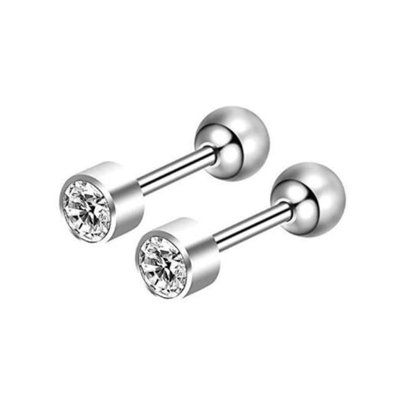 Piercing Jewelry Stainless Steel Lip Nails Zircon Earrings Ear Bone Nails With Crown Pattern Handmade