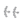 Piercing Jewelry Stainless Steel Lip Nails Zircon Earrings Ear Bone Nails With Crown Pattern Handmade