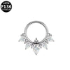 Piercing Jewelry Stainless Steel Nose Ring Ear Bone Ring Inlaid Diamond Minimalist Style