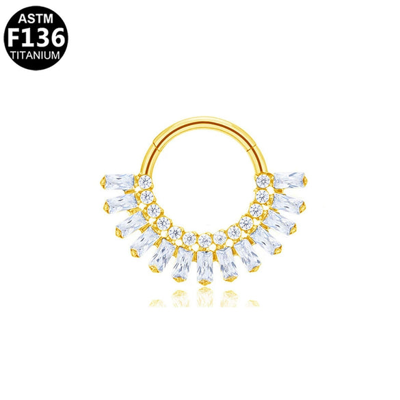 Piercing Jewelry Stainless Steel Nose Ring Ear Bone Ring Inlaid Diamond Minimalist Style