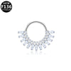 Piercing Jewelry Stainless Steel Nose Ring Ear Bone Ring Inlaid Diamond Minimalist Style