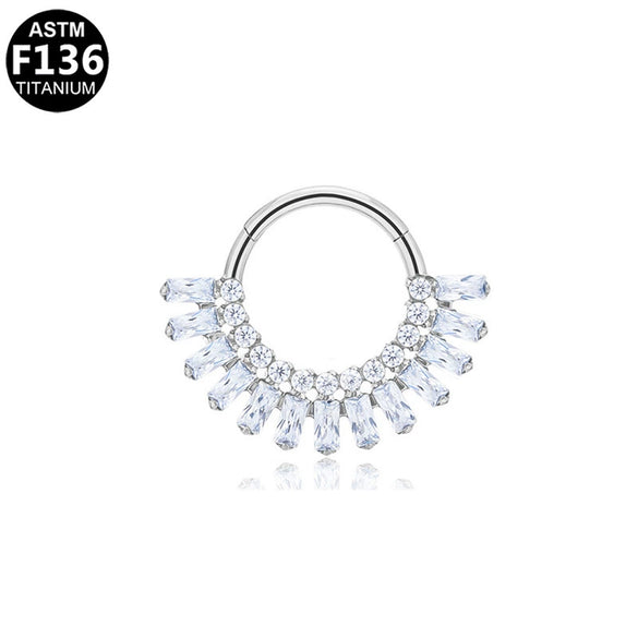 Piercing Jewelry Stainless Steel Nose Ring Ear Bone Ring Inlaid Diamond Minimalist Style