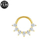 Piercing Jewelry Stainless Steel Nose Ring Ear Bone Ring Inlaid Diamond Minimalist Style