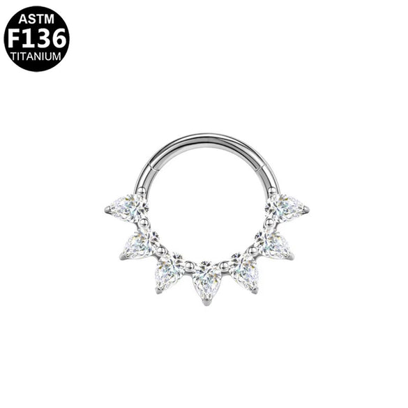 Piercing Jewelry Stainless Steel Nose Ring Ear Bone Ring Inlaid Diamond Minimalist Style