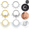 Piercing Jewelry Stainless Steel Nose Ring Ear Bone Ring Inlaid Diamond Minimalist Style