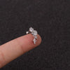 Piercing Jewelry Stainless Steel Thin Rod Ear Bone Stud Fivepointed Star Zircon Inlaid Rose Gold For Women
