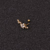 Piercing Jewelry Stainless Steel Thin Rod Ear Bone Stud Fivepointed Star Zircon Inlaid Rose Gold For Women