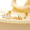 Piercing Jewelry Stainless Steel Zircon Love Crown Inner Teeth Screw Lip Nail Lever Ear Bone Nail Electroplated