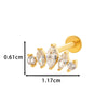 Piercing Jewelry Stainless Steel Zircon Love Crown Inner Teeth Screw Lip Nail Lever Ear Bone Nail Electroplated