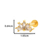 Piercing Jewelry Stainless Steel Zircon Love Crown Inner Teeth Screw Lip Nail Lever Ear Bone Nail Electroplated