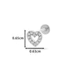 Piercing Jewelry Stainless Steel Zircon Love Crown Inner Teeth Screw Lip Nail Lever Ear Bone Nail Electroplated