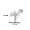 Piercing Jewelry Stainless Steel Zircon Love Crown Inner Teeth Screw Lip Nail Lever Ear Bone Nail Electroplated