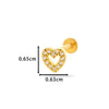 Piercing Jewelry Stainless Steel Zircon Love Crown Inner Teeth Screw Lip Nail Lever Ear Bone Nail Electroplated