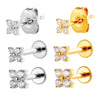 Piercing Jewelry Titanium Alloy Geometric Electroplated Small Flower Style
