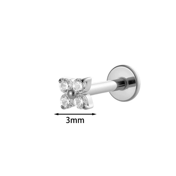 Piercing Jewelry Titanium Alloy Geometric Electroplated Small Flower Style