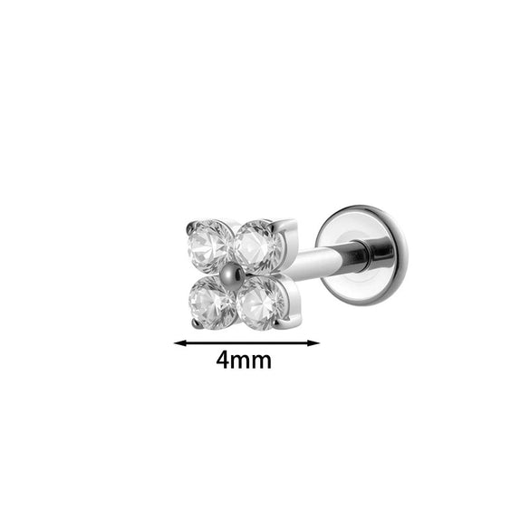 Piercing Jewelry Titanium Alloy Geometric Electroplated Small Flower Style