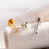 Piercing Jewelry Titanium Alloy Geometric Electroplated Small Flower Style