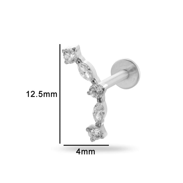 Piercing Jewelry Titanium Alloy Heart Shape Electroplating Women's