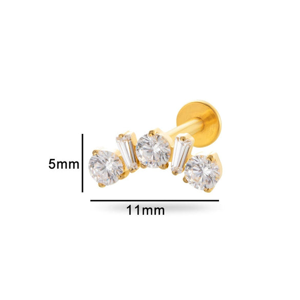 Piercing Jewelry Titanium Alloy Heart Shape Electroplating Women's