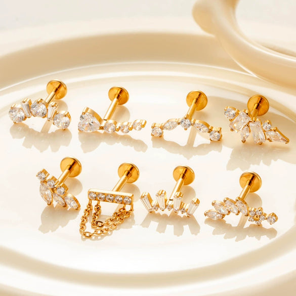 Piercing Jewelry Titanium Alloy Heart Shape Electroplating Women's