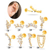 Piercing Jewelry Titanium Alloy Heart Shape Electroplating Women's
